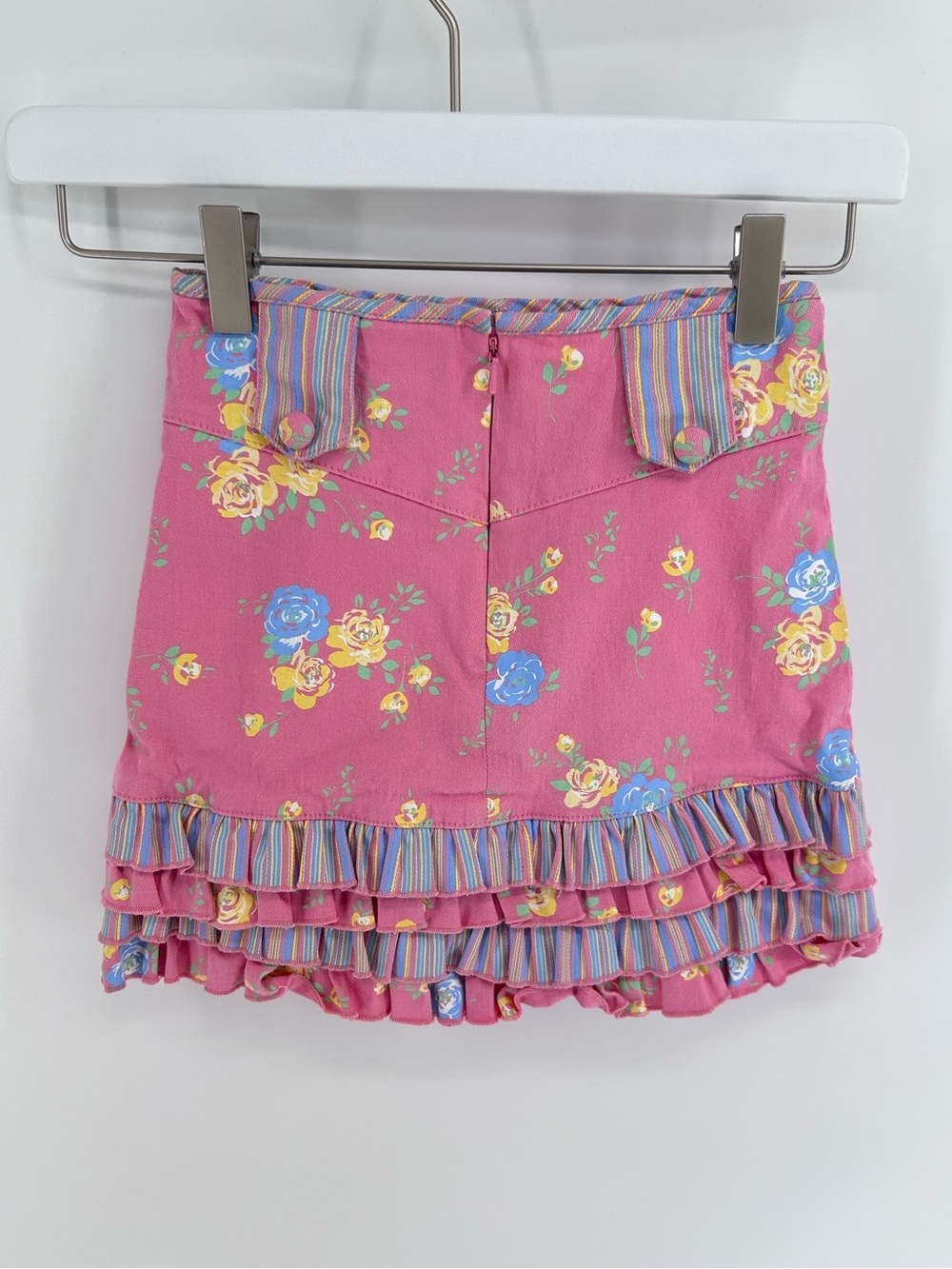 Bianni Pink Floral Tiered Coquette Skirt - Size 6 - Picture 2 of 4